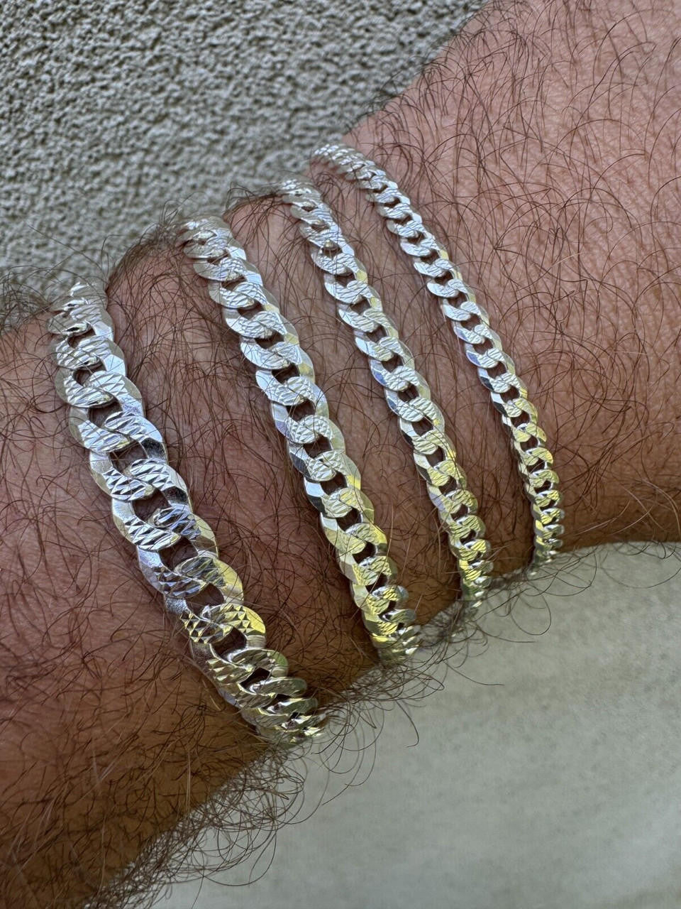 Italiano Silver, Inc. Flat Curb Cuban Bracelet - Diamond Cut 925 Sterling Silver - 6"-9" - 4mm-8mm