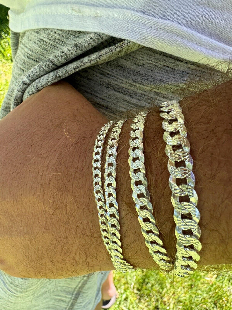 Italiano Silver, Inc. Flat Curb Cuban Bracelet - Diamond Cut 925 Sterling Silver - 6"-9" - 4mm-8mm