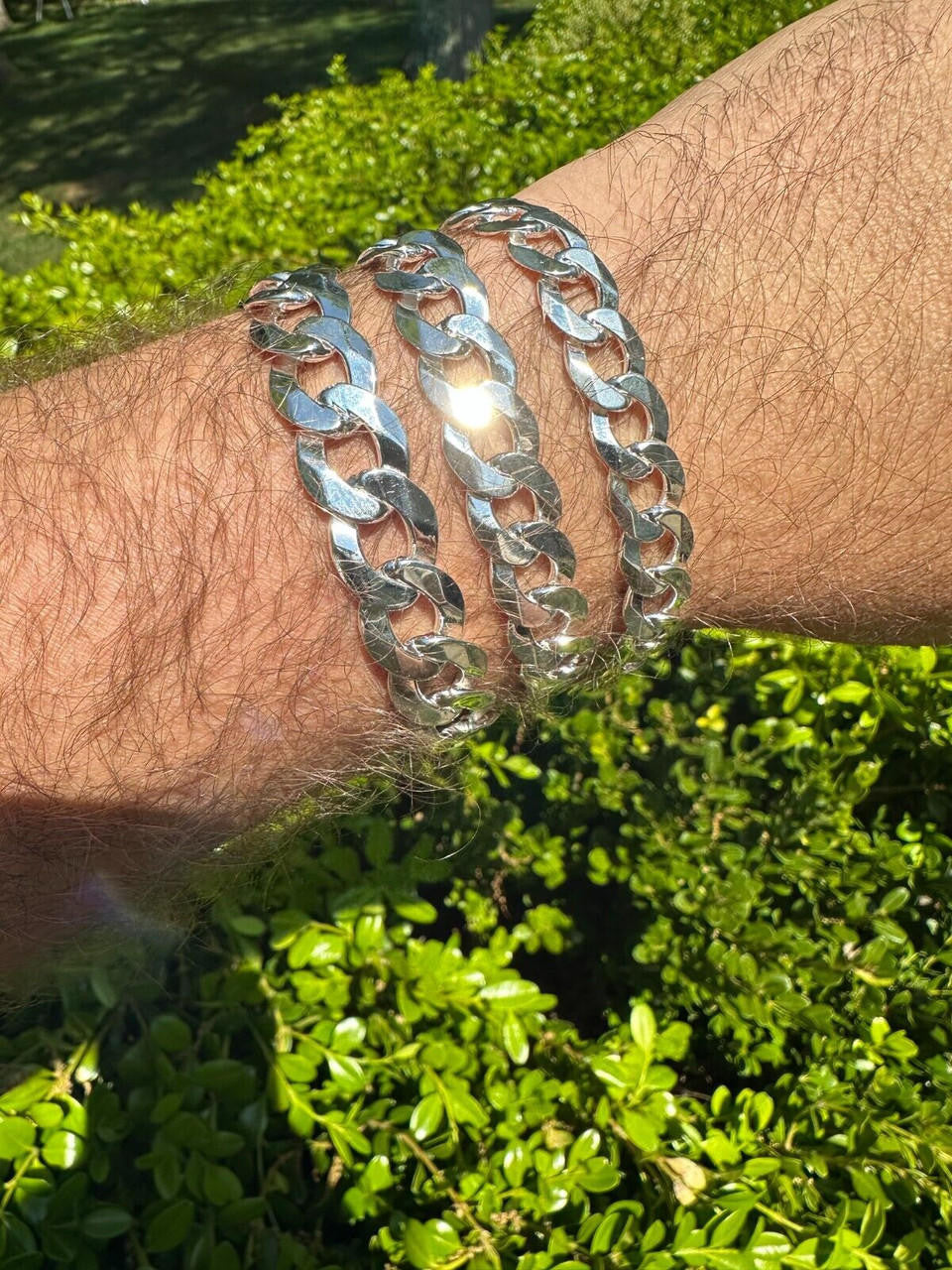 Italiano Silver, Inc. Flat Curb Cuban Link Chain Bracelet Real 925 Sterling Silver Sleek Box Clasp