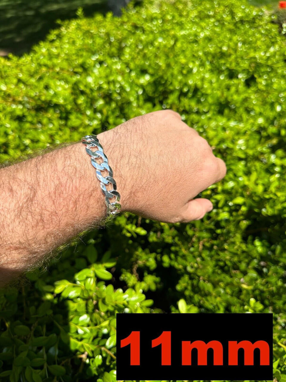 Italiano Silver, Inc. Flat Curb Cuban Link Chain Bracelet Real 925 Sterling Silver Sleek Box Clasp