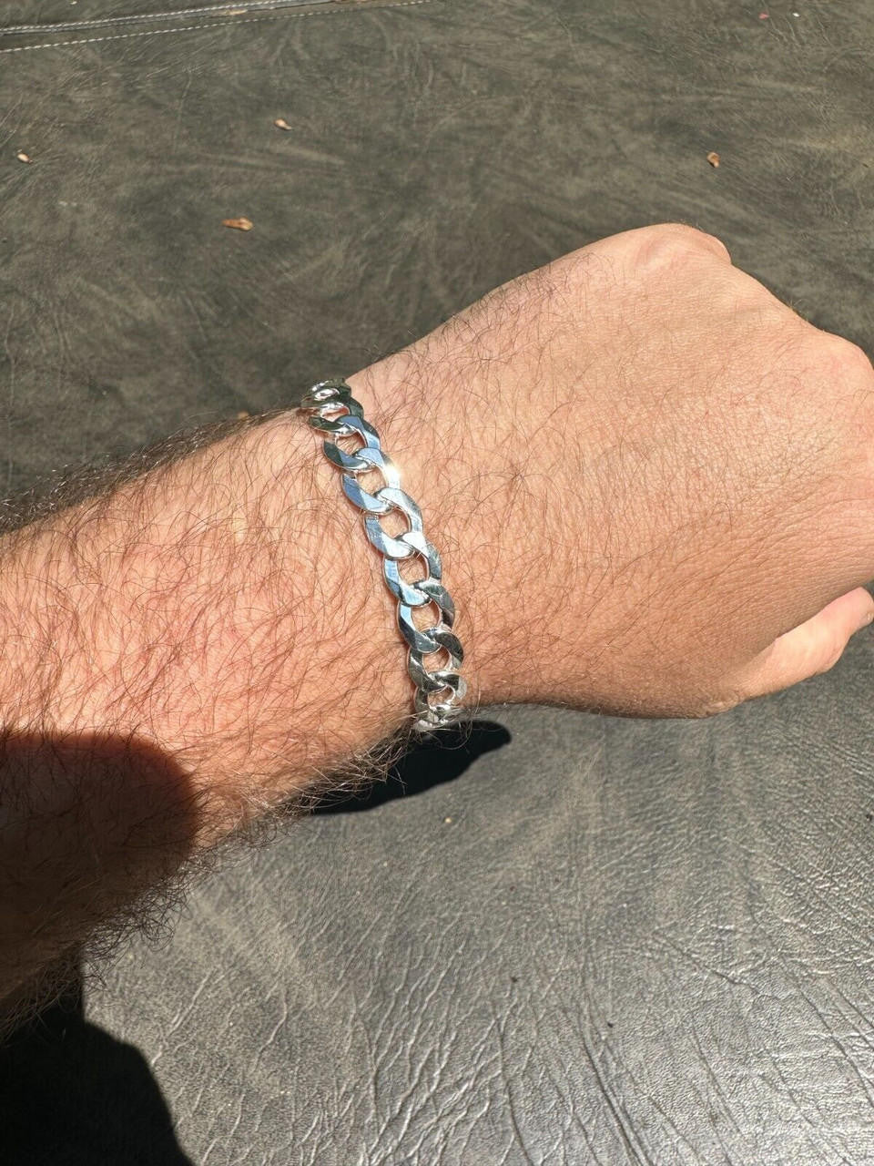 Italiano Silver, Inc. Flat Curb Cuban Link Chain Bracelet Real 925 Sterling Silver Sleek Box Clasp