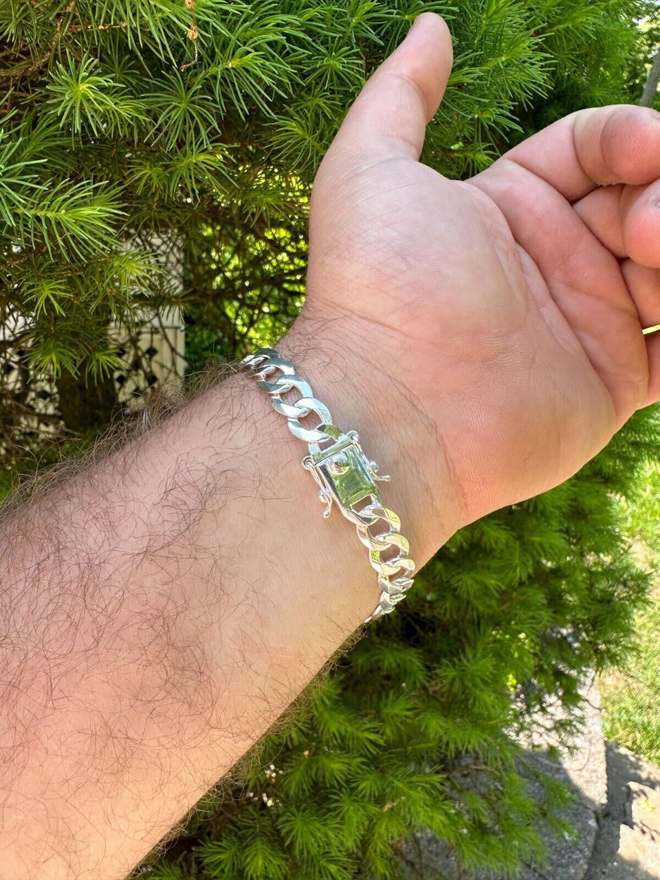 Italiano Silver, Inc. Flat Curb Cuban Link Chain Bracelet Real 925 Sterling Silver Sleek Box Clasp