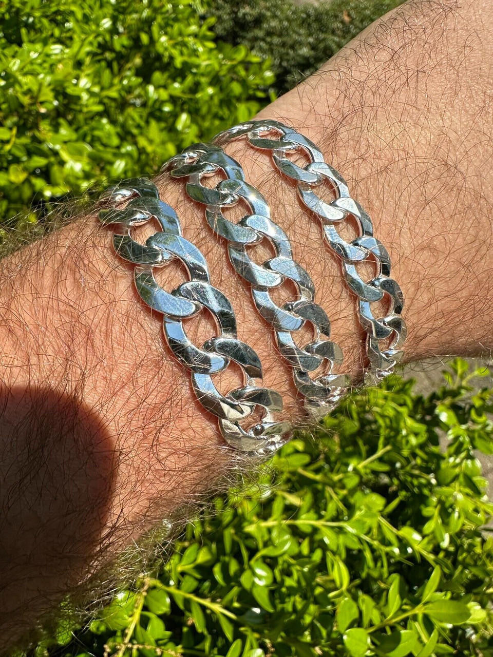 Flat Curb Cuban Link Chain Bracelet Real 925 Sterling Silver Sleek