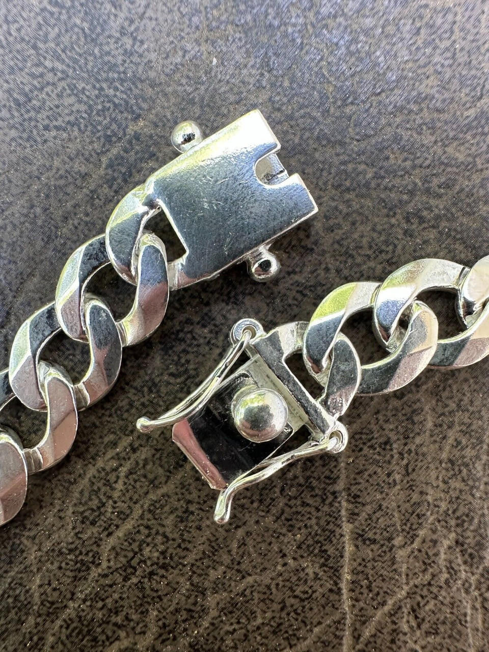 Italiano Silver, Inc. Flat Curb Cuban Link Chain Bracelet Real 925 Sterling Silver Sleek Box Clasp