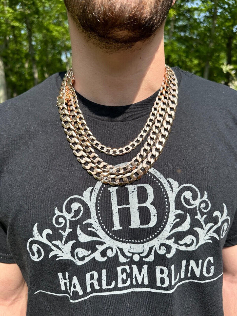 Italiano Silver, Inc. Flat Curb Cuban Link Chain Necklace 14k Rose Gold Plated 925 Silver Box Clasp