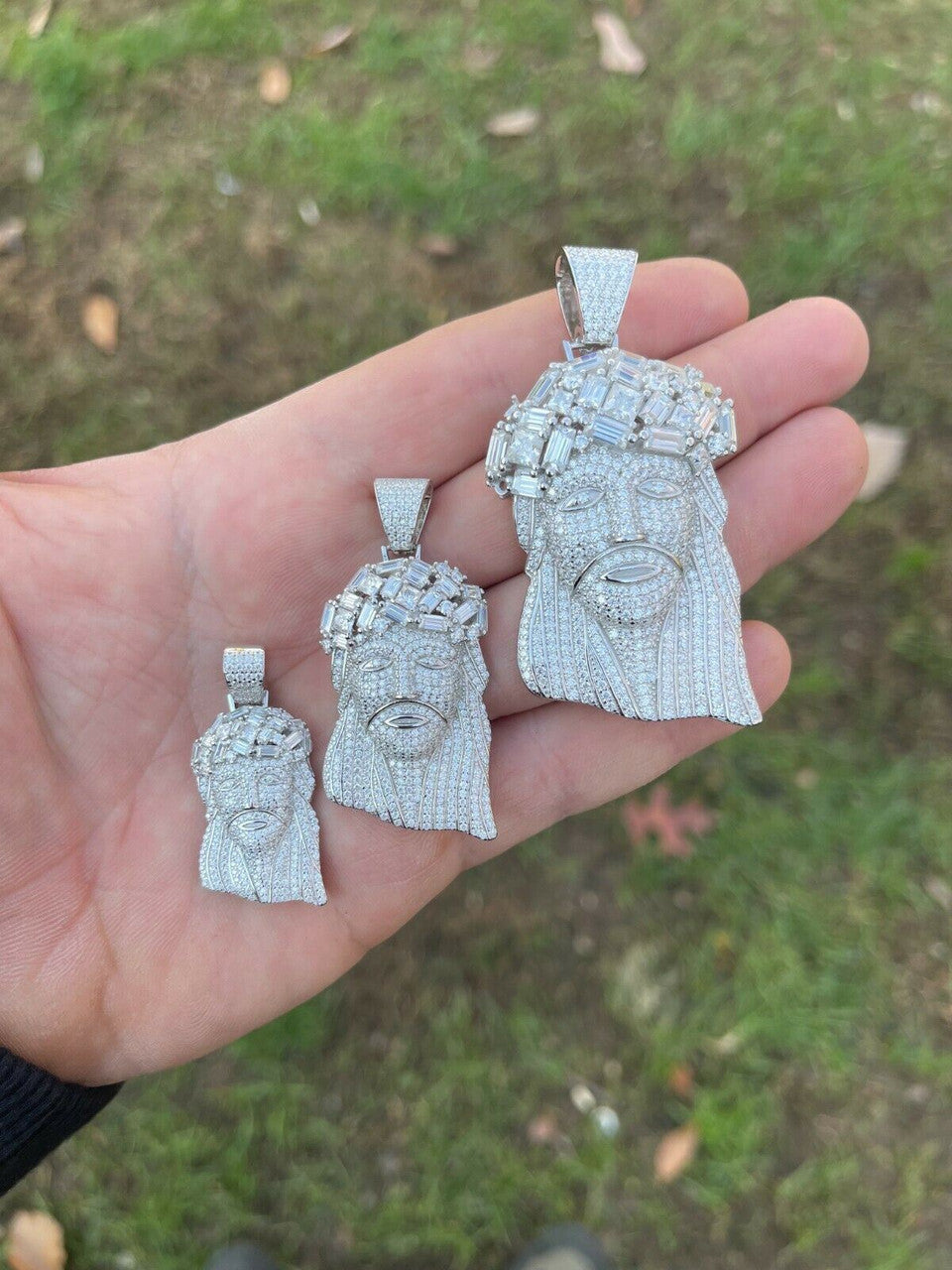 Italiano Silver, Inc Fully Iced Baguette MOISSANITE Jesus Piece Pendant Pass Diamond Test Out Hip Hop