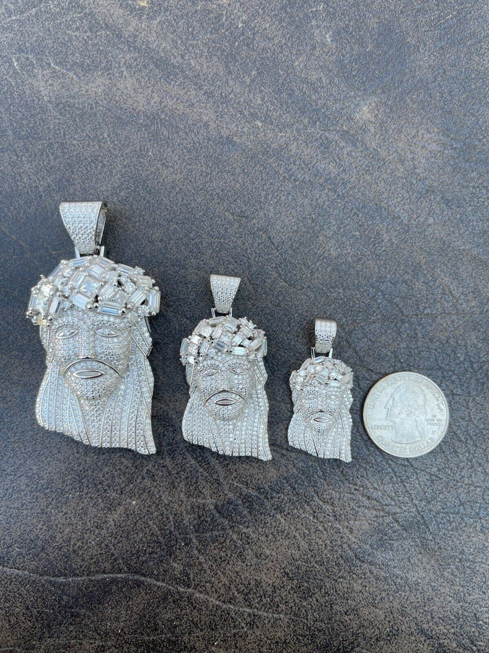 Italiano Silver, Inc Fully Iced Baguette MOISSANITE Jesus Piece Pendant Pass Diamond Test Out Hip Hop