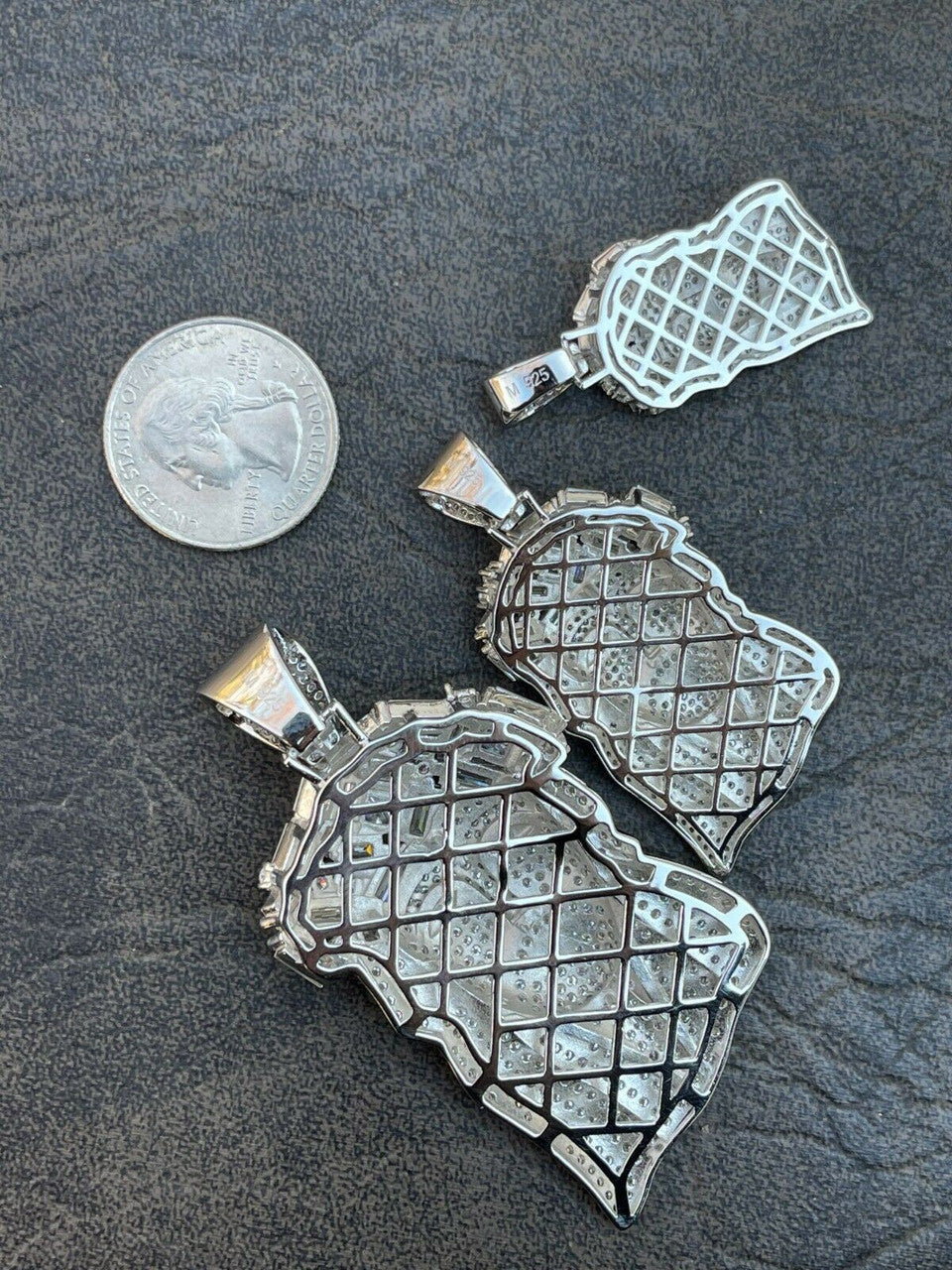 Italiano Silver, Inc Fully Iced Baguette MOISSANITE Jesus Piece Pendant Pass Diamond Test Out Hip Hop