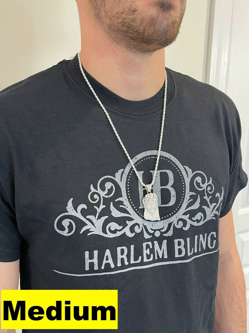 Italiano Silver, Inc Fully Iced Baguette MOISSANITE Jesus Piece Pendant Pass Diamond Test Out Hip Hop