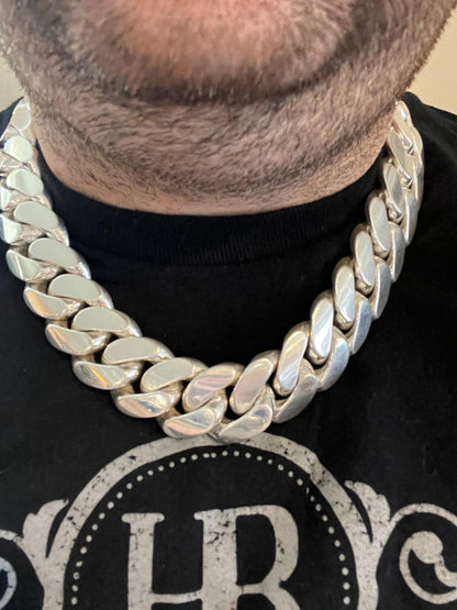 Italiano Silver, Inc. Handmade Tight Link Miami Cuban Chains Bracelets In 999 Silver - MADE TO ORDER In 2-3 Weeks