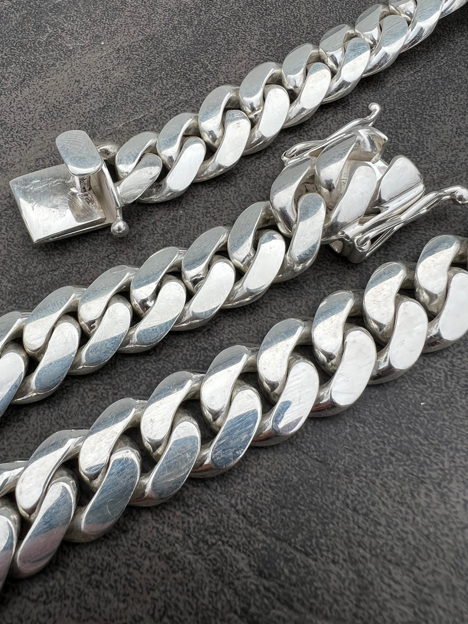 Italiano Silver, Inc. Handmade Tight Link Miami Cuban Chains Bracelets In 999 Silver - MADE TO ORDER In 2-3 Weeks
