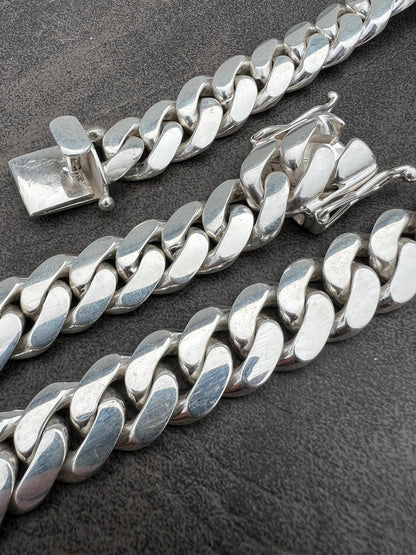 Italiano Silver, Inc. Handmade Tight Link Miami Cuban Chains Bracelets In 999 Silver - MADE TO ORDER In 2-3 Weeks