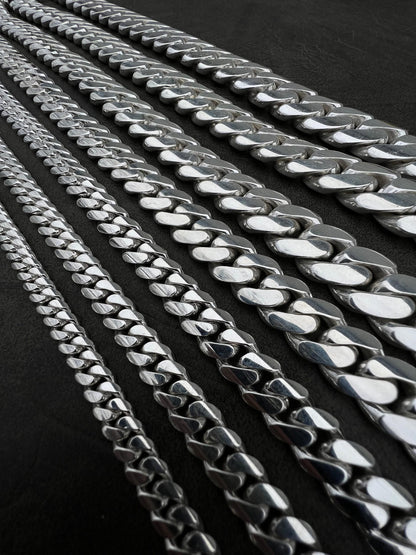 Italiano Silver, Inc. Handmade Tight Link Miami Cuban Chains Bracelets In 999 Silver - MADE TO ORDER In 2-3 Weeks