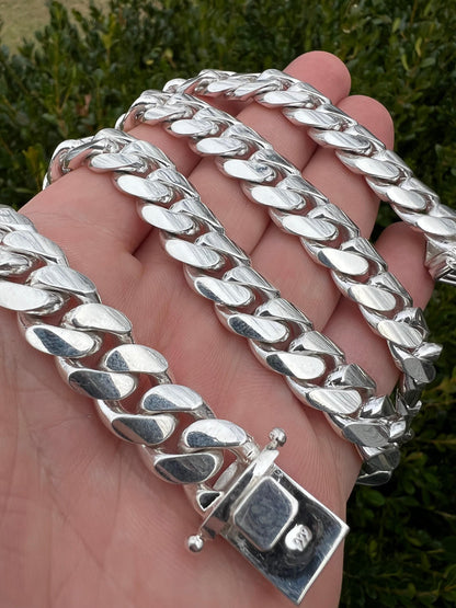 Italiano Silver, Inc. Handmade Tight Link Miami Cuban Chains Bracelets In 999 Silver - MADE TO ORDER In 2-3 Weeks