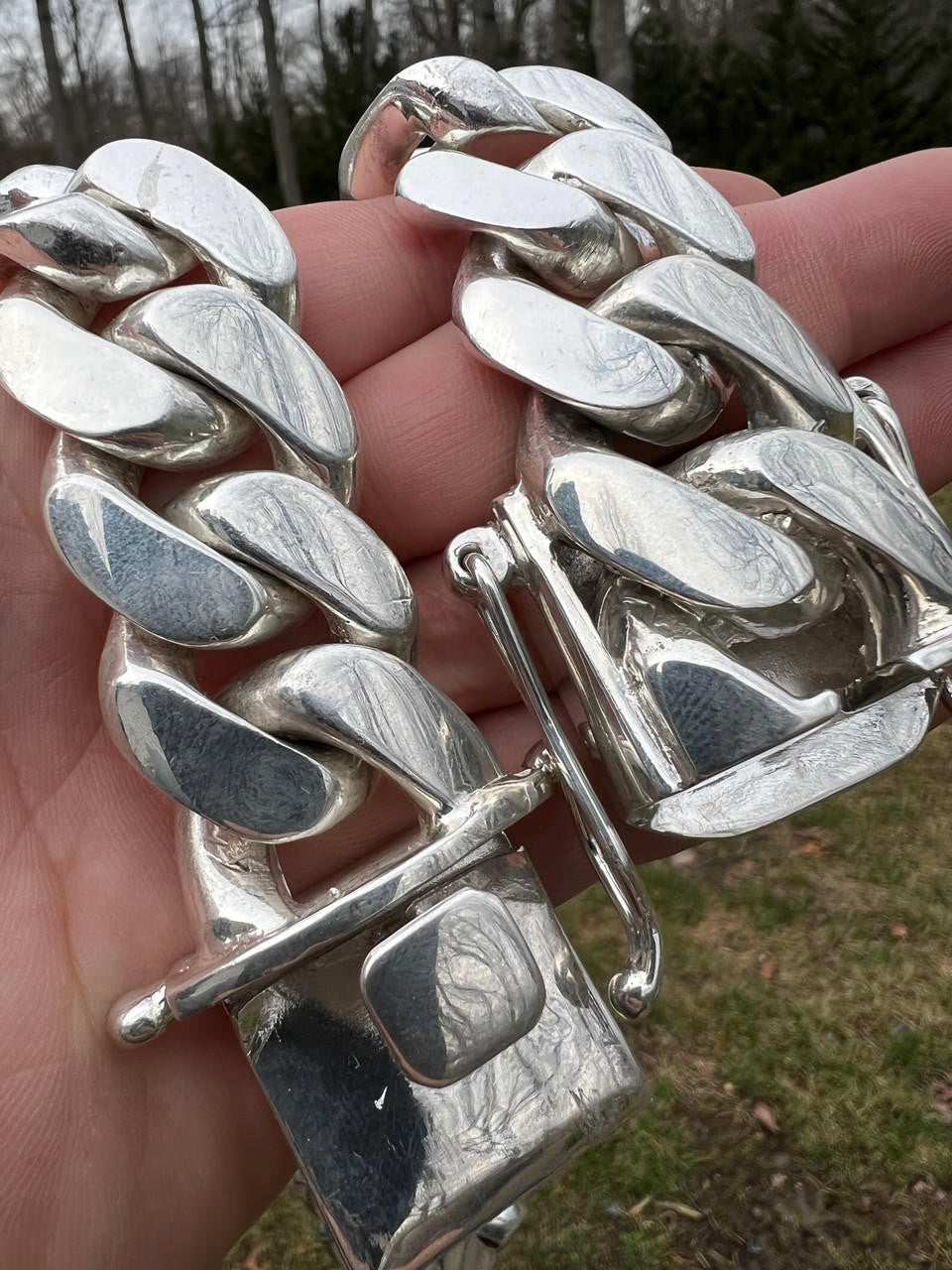 Italiano Silver, Inc. Handmade Tight Link Miami Cuban Chains Bracelets In 999 Silver - MADE TO ORDER In 2-3 Weeks