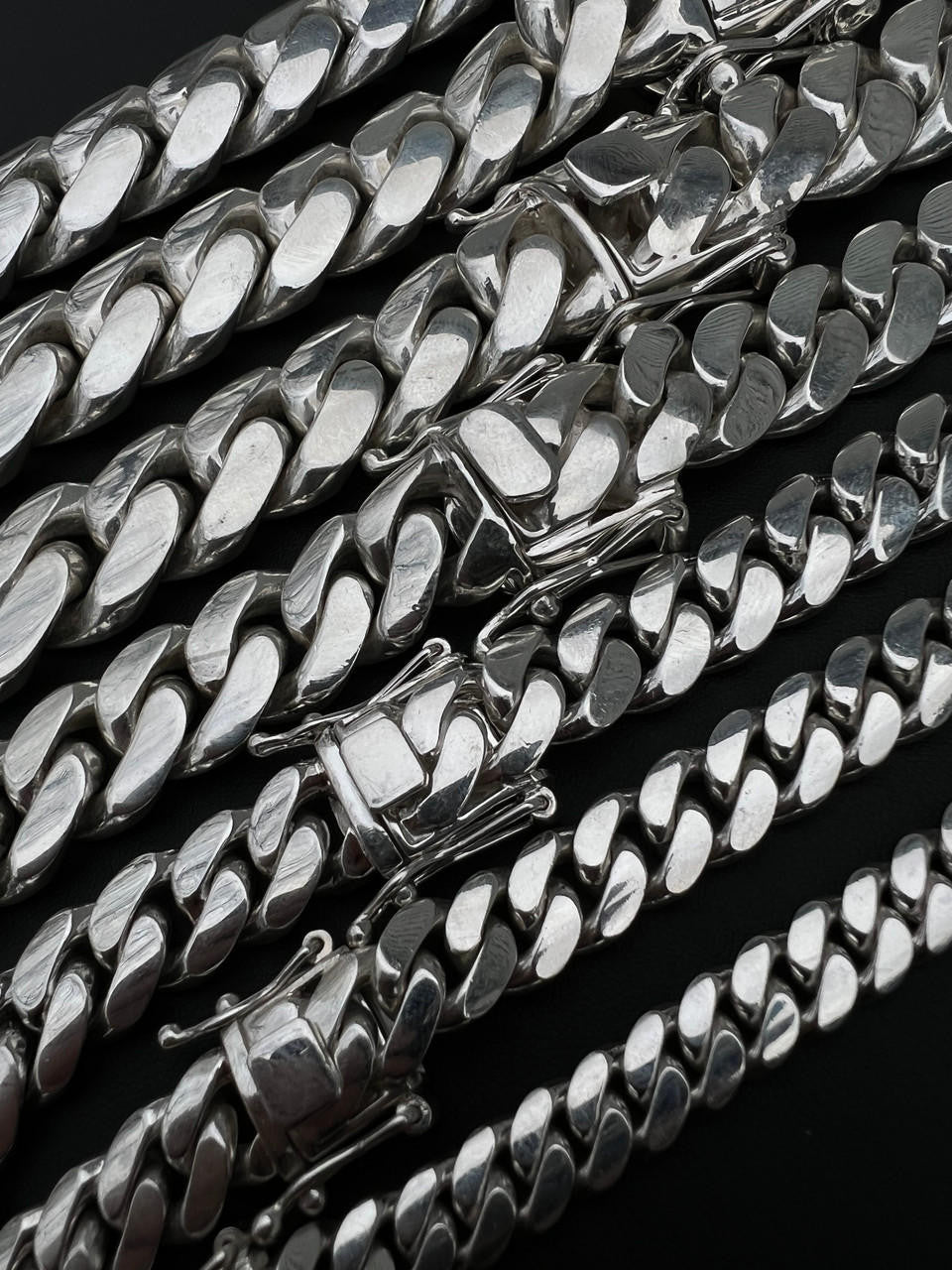 Italiano Silver, Inc. Handmade Tight Link Miami Cuban Chains Bracelets In 999 Silver - MADE TO ORDER In 2-3 Weeks