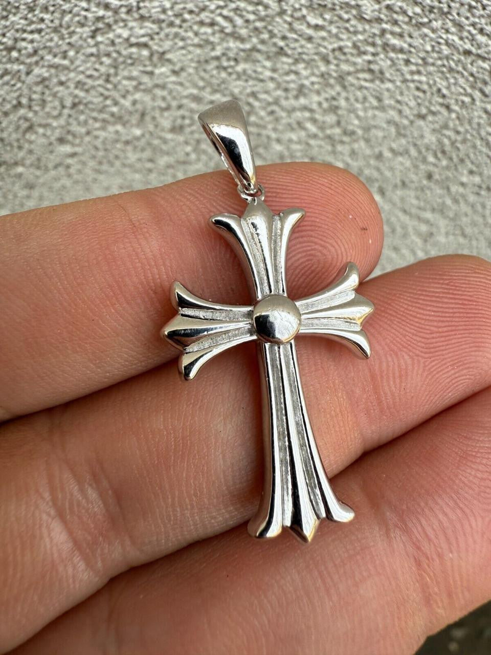 Silver Chrome Hearts Cross Pendant - 925 Silver – Harlembling