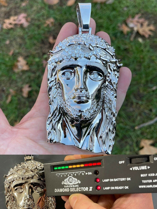 Italiano Silver, Inc HUGE 6 310 Gram ICED MOISSANITE 925 Silver Hip Hop Mens Jesus Piece Pendant