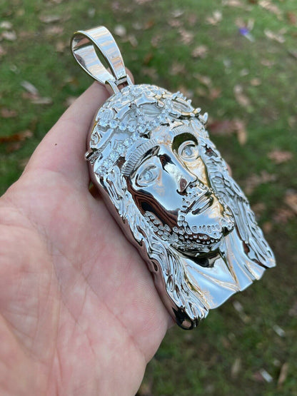Italiano Silver, Inc HUGE 6 310 Gram ICED MOISSANITE 925 Silver Hip Hop Mens Jesus Piece Pendant