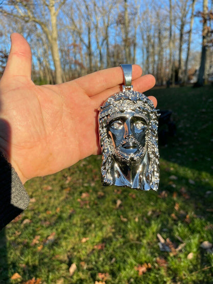 Italiano Silver, Inc HUGE 6 310 Gram ICED MOISSANITE 925 Silver Hip Hop Mens Jesus Piece Pendant