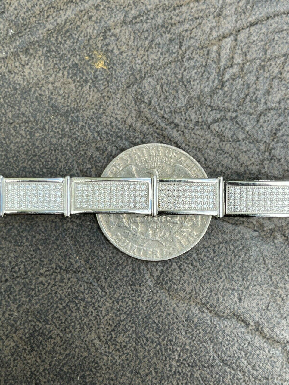 Italiano Silver, Inc Iced MOISSANITE Mens Hip Hop 8mm Custom Bracelet Real 925 Silver Diamond Test 