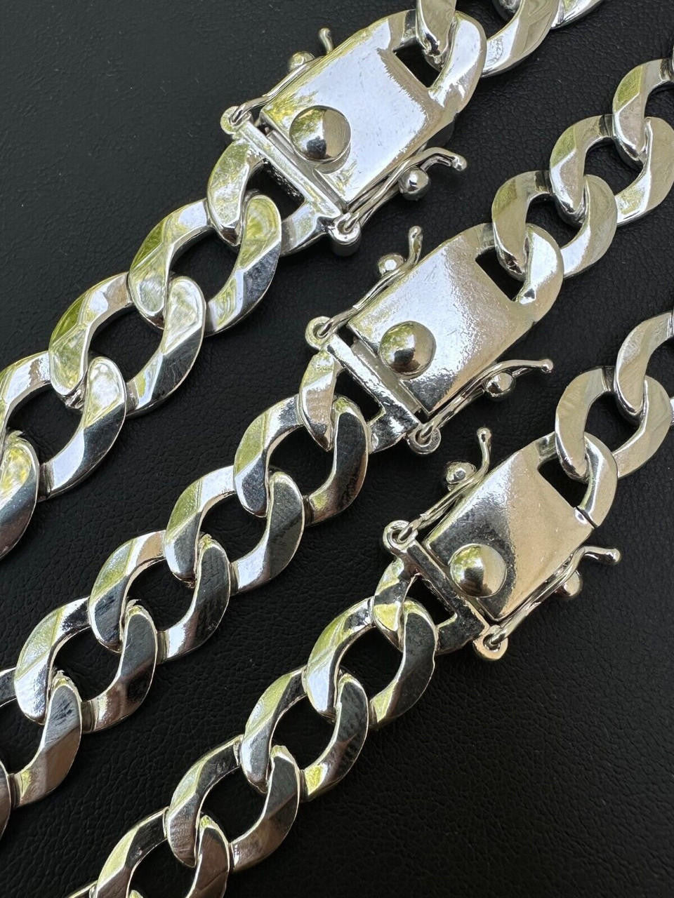 Italiano Silver, Inc. Italy Flat Curb Cuban Link Chain Necklace Real 925 Sterling Silver Box Clasp