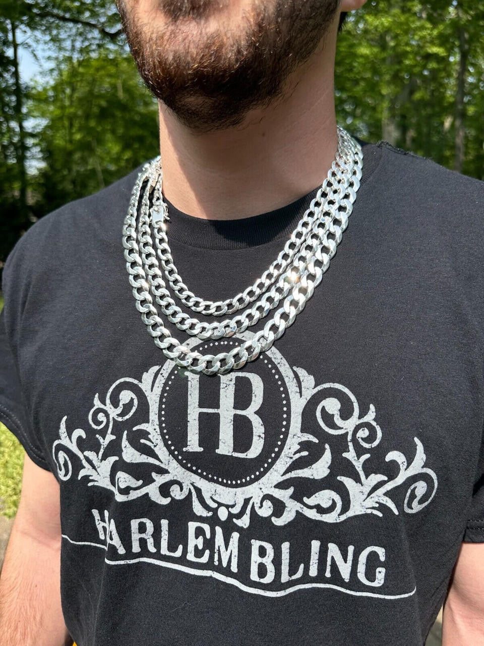 Italiano Silver, Inc. Italy Flat Curb Cuban Link Chain Necklace Real 925 Sterling Silver Box Clasp