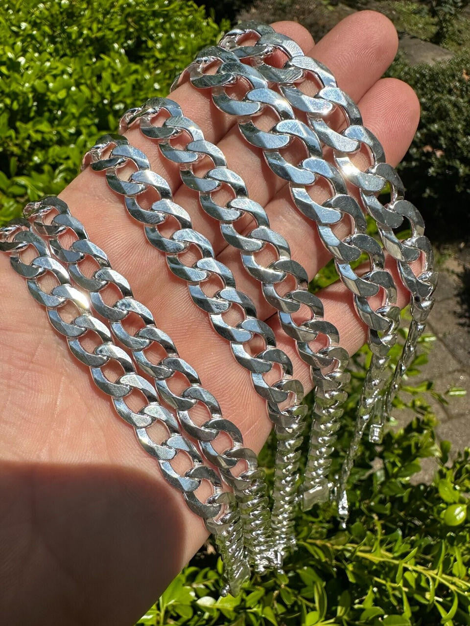 Italiano Silver, Inc. Italy Flat Curb Cuban Link Chain Necklace Real 925 Sterling Silver Box Clasp