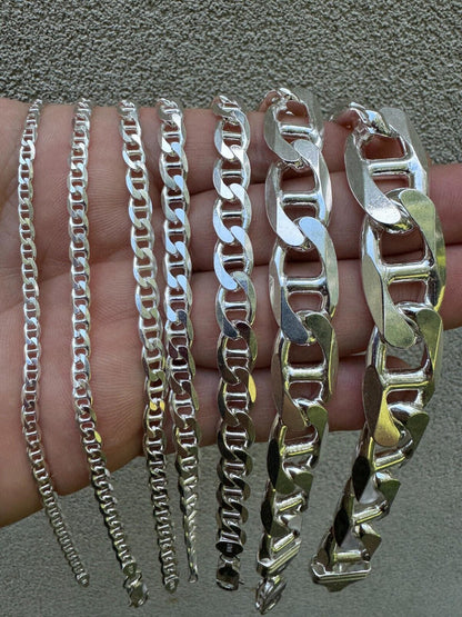Italiano Silver, Inc. Mariner Link Bracelet - 925 Sterling Silver - 6"-9" - 2.5mm-16mm