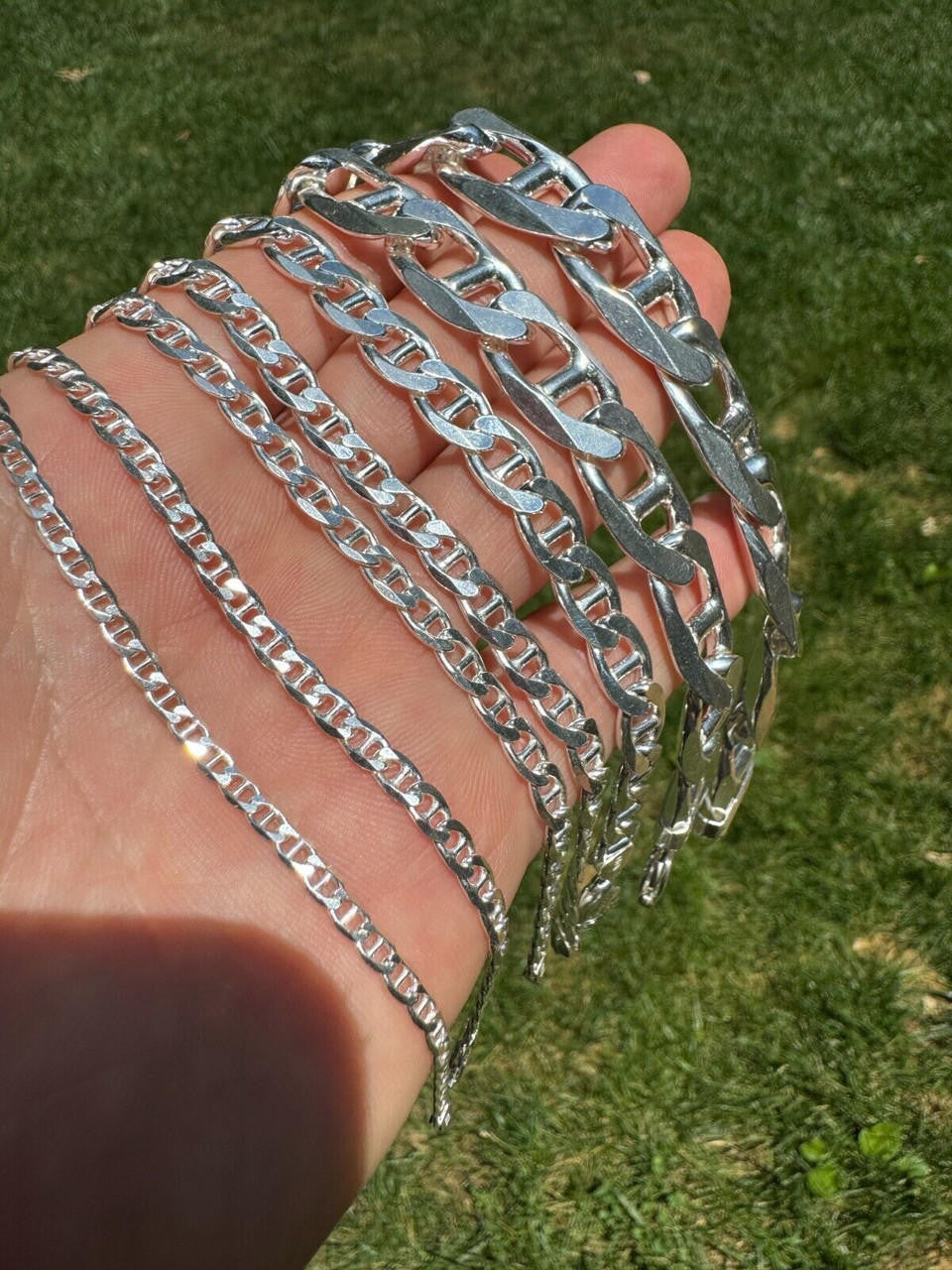 Italiano Silver, Inc. Mariner Link Bracelet - 925 Sterling Silver - 6"-9" - 2.5mm-16mm