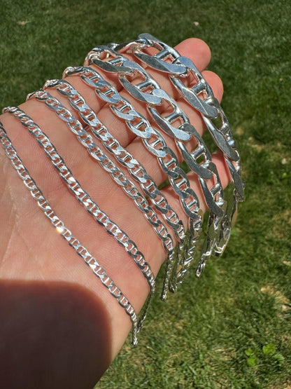 Italiano Silver, Inc. Mariner Link Bracelet - 925 Sterling Silver - 6"-9" - 2.5mm-16mm