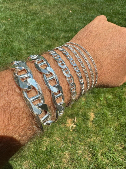 Italiano Silver, Inc. Mariner Link Bracelet - 925 Sterling Silver - 6"-9" - 2.5mm-16mm