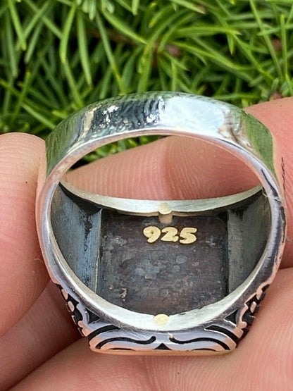 Italiano Silver, Inc Mens 14k Gold and Real Solid 925 Silver All Seeing Eye Of Providence Masonic Ring