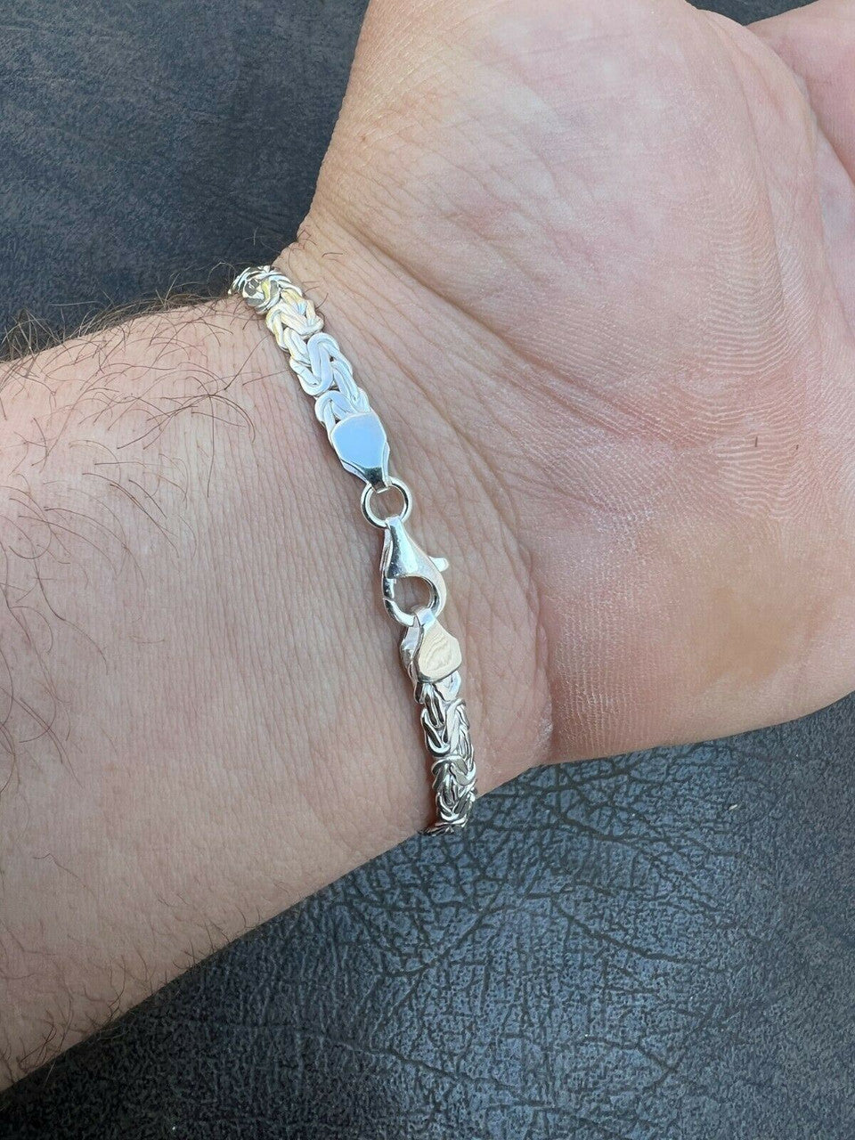 Italiano Silver, Inc Mens Byzantine Presidential ID Bracelet Real 925 Silver Iced Diamond Hip Hop