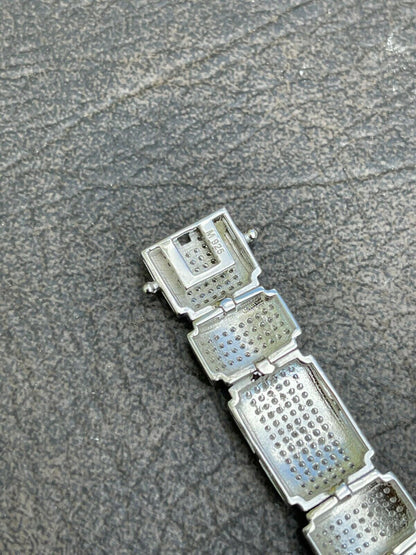 Italiano Silver, Inc Mens Custom Link Bracelet Real 925 Silver Iced MOISSANITE Pass Diamond Tester