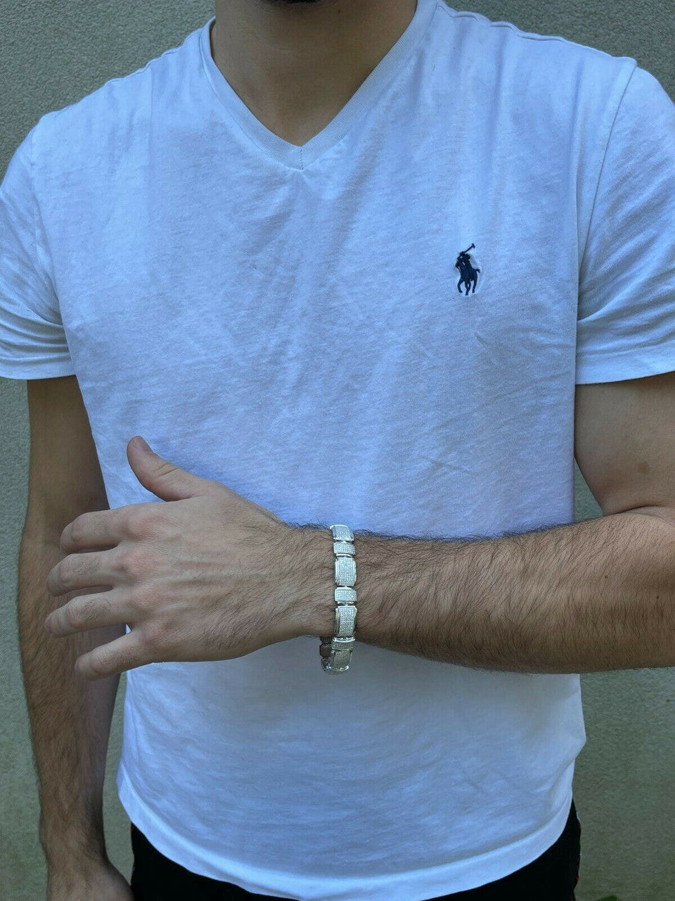 Italiano Silver, Inc Mens Custom Link Bracelet Real 925 Silver Iced MOISSANITE Pass Diamond Tester