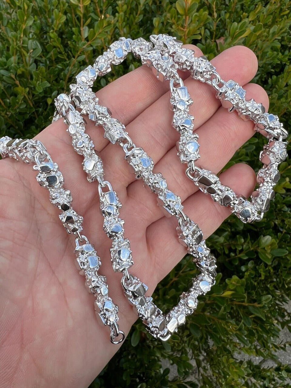 Italiano Silver, Inc. Mens HEAVY Real Solid 925 Sterling Silver Nugget Link Chain Necklace 8mm 18-30"