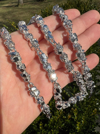 Italiano Silver, Inc. Mens HEAVY Real Solid 925 Sterling Silver Nugget Link Chain Necklace 8mm 18-30"