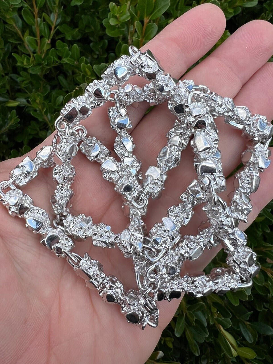 Italiano Silver, Inc. Mens HEAVY Real Solid 925 Sterling Silver Nugget Link Chain Necklace 8mm 18-30"