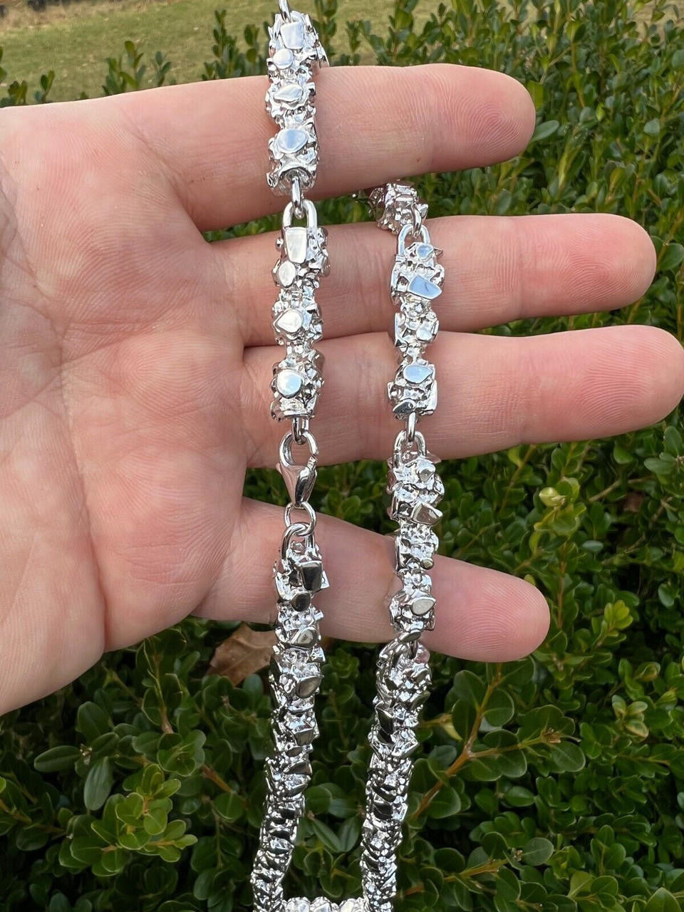 Italiano Silver, Inc. Mens HEAVY Real Solid 925 Sterling Silver Nugget Link Chain Necklace 8mm 18-30"