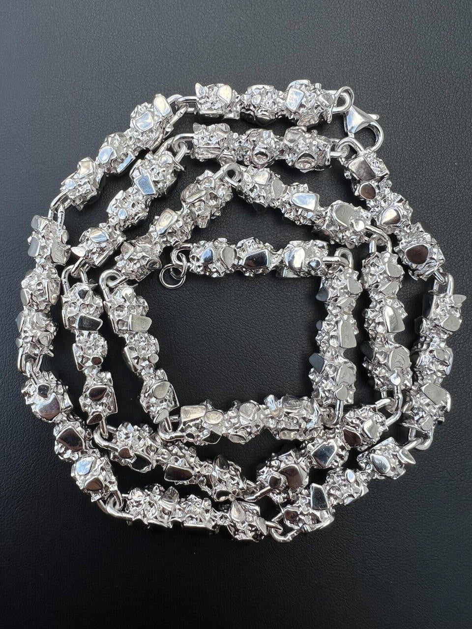 Italiano Silver, Inc. Mens HEAVY Real Solid 925 Sterling Silver Nugget Link Chain Necklace 8mm 18-30"