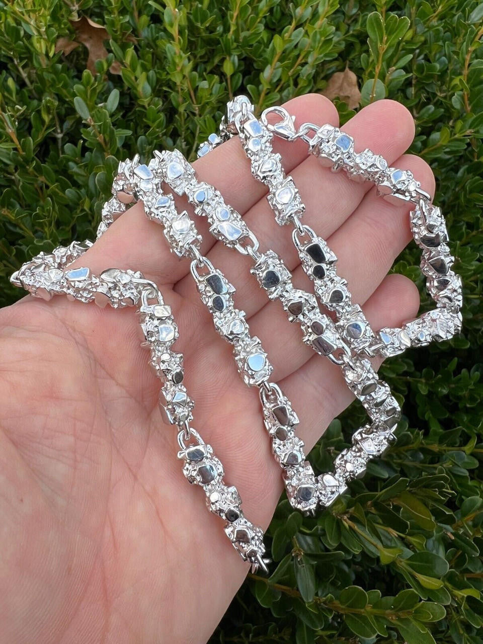Italiano Silver, Inc. Mens HEAVY Real Solid 925 Sterling Silver Nugget Link Chain Necklace 8mm 18-30"