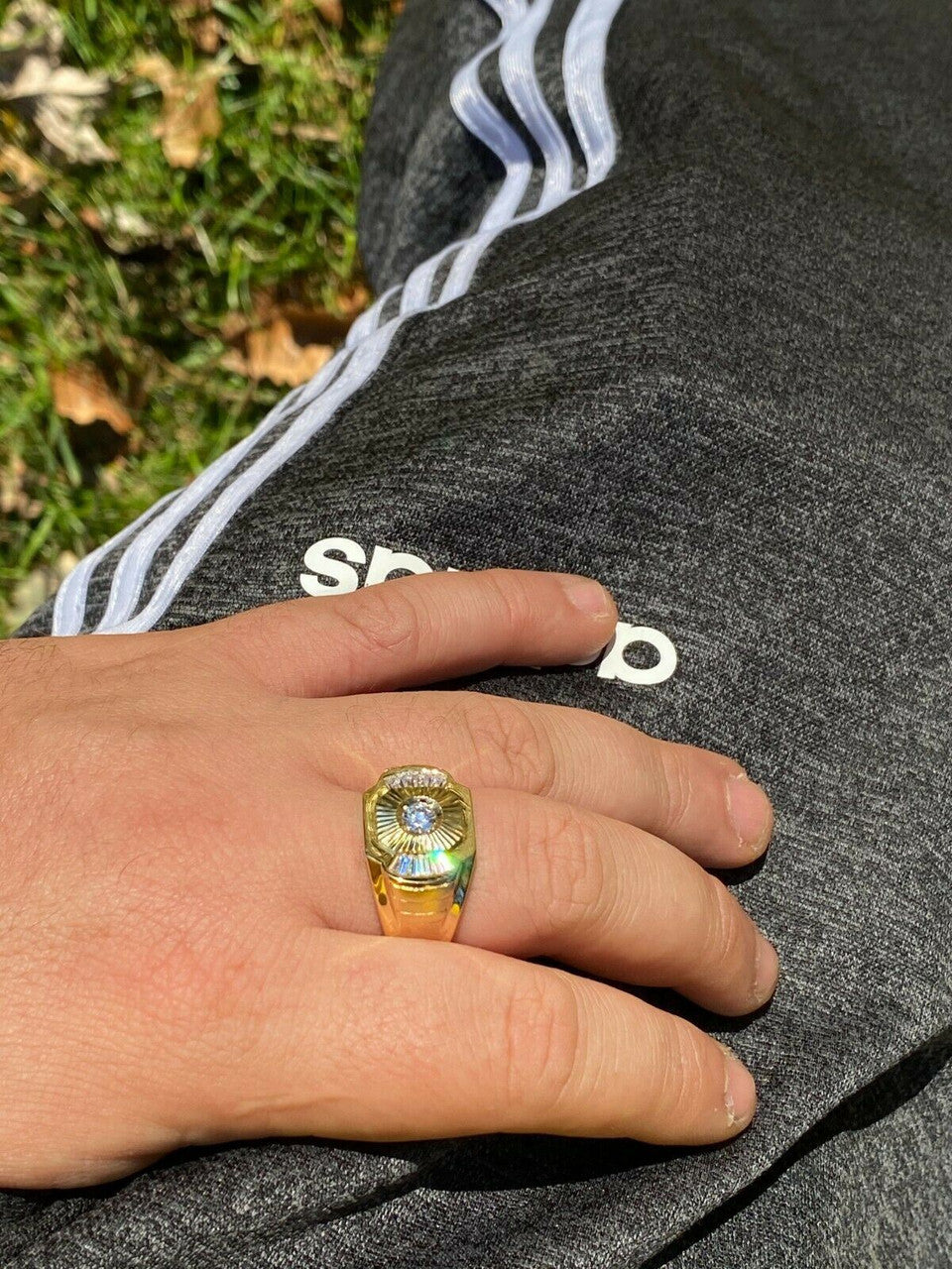 Italiano Silver, Inc Mens Real 925 Silver and 14k Yellow Gold Iced Baguette Diamond Custom Ring sz 7-13