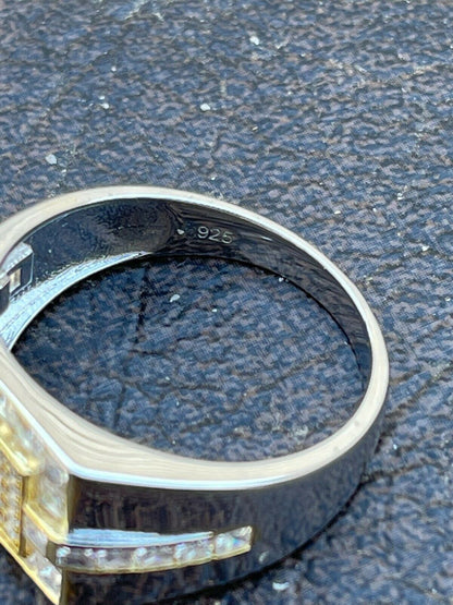 Italiano Silver, Inc Mens Real 925 Sterling Silver Size 6 7 8 9 10 11 12 Iced Micropave Pinky RING