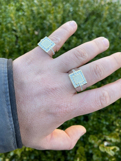 Italiano Silver, Inc Mens Real 925 Sterling Silver Size 6 7 8 9 10 11 12 Iced Micropave Pinky RING