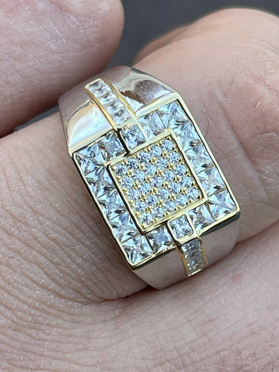 Italiano Silver, Inc Mens Real 925 Sterling Silver Size 6 7 8 9 10 11 12 Iced Micropave Pinky RING