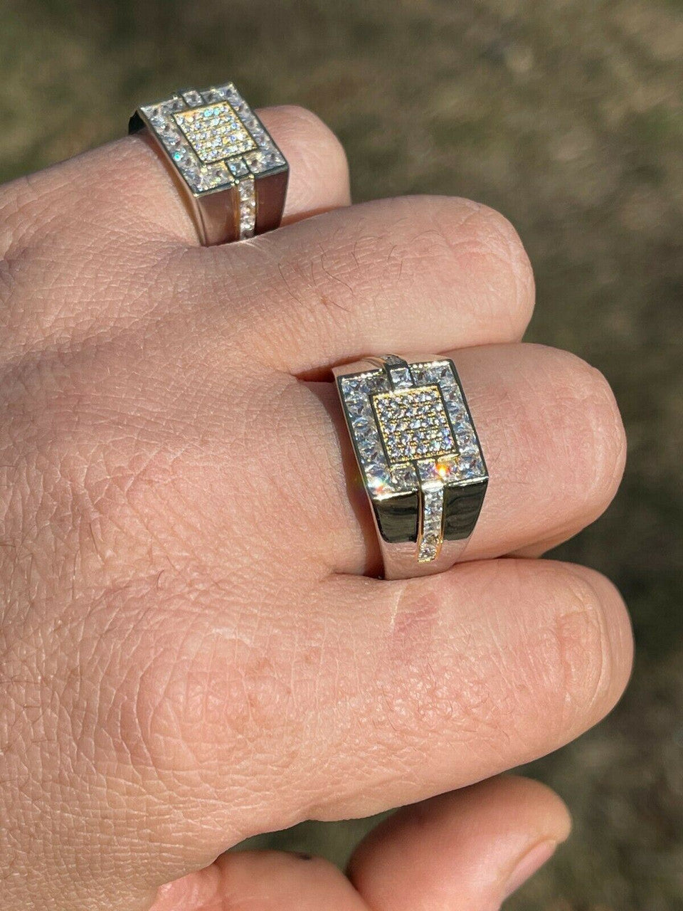 Italiano Silver, Inc Mens Real 925 Sterling Silver Size 6 7 8 9 10 11 12 Iced Micropave Pinky RING