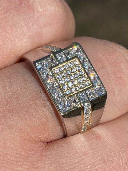 Italiano Silver, Inc Mens Real 925 Sterling Silver Size 6 7 8 9 10 11 12 Iced Micropave Pinky RING