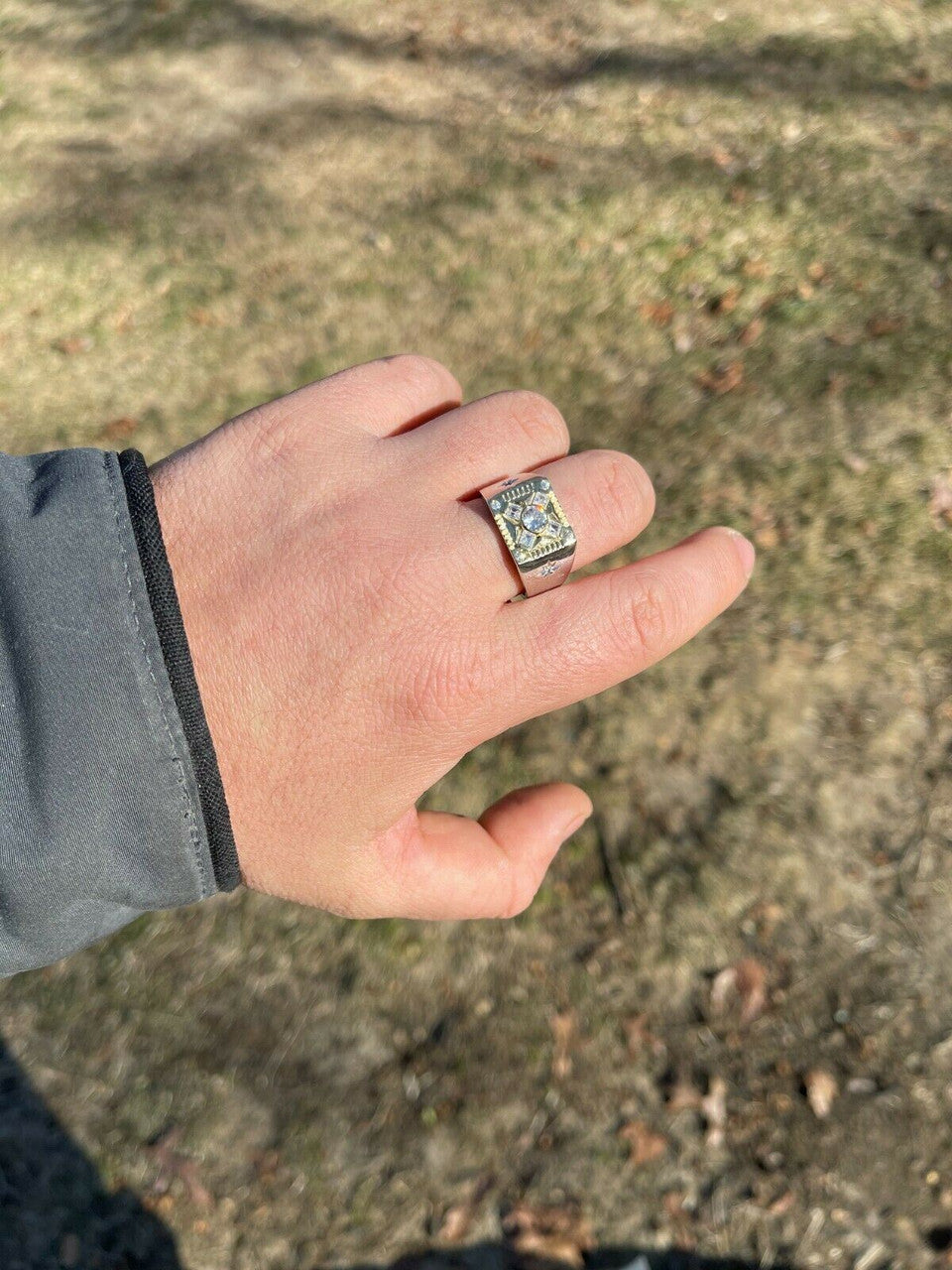 Italiano Silver, Inc Mens Real Solid 925 Silver Iced Diamond Solitaire Ring Size 6 7 8 9 10 11 12 13