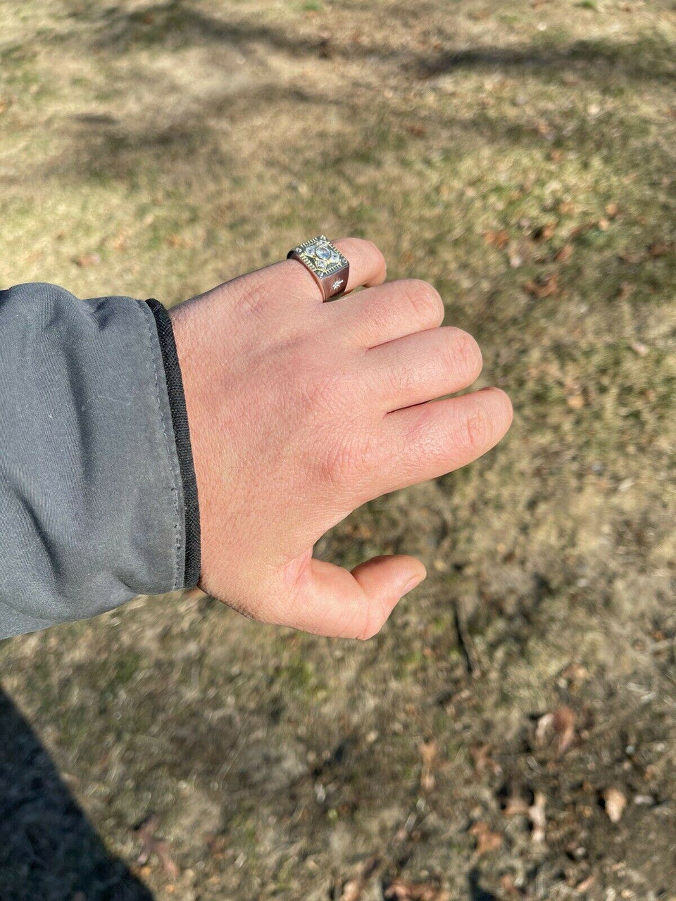 Italiano Silver, Inc Mens Real Solid 925 Silver Iced Diamond Solitaire Ring Size 6 7 8 9 10 11 12 13